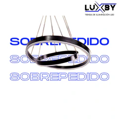 Lámpara Colgante Satellite - Diseño Orbital en Doble Anillo Texturizado Acrilico y Aluminio, diametros de 40 y 60cm