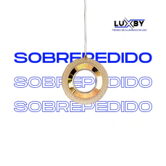 Lámpara Colgante GOLD RING - Elegancia en Acrílico y Aluminio 20cm de Diametro