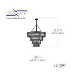 Lámpara Colgante Crisálida Ver.CR-05 - Grandeza y Lujo Escalonado en Cristal - Luxby Iluminacion