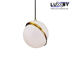 Lámpara Colgante Mooncake - Elegancia Esférica con Toques Dorados PVC y Metal 20cm de diametro - comprar en línea