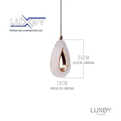Lámpara Colgante GOTA ELEGANTE - Sofisticación en Acrílico y Aluminio 25cm de Altura y 13cm de Ancho en internet