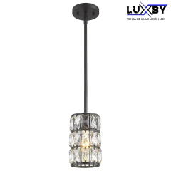 Lámpara Colgante Con Foco Led E26 3 Tonos de luces Para Techos Individual Cristal Moderna Modelo Pisa Luxby