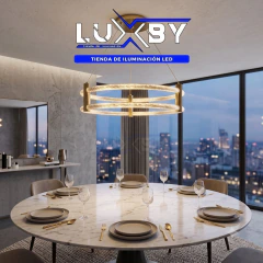 Lámpara Colgante RODEO - Elegancia Circular en Acrílico y Aluminio Acrilico y Aluminio, diametros de 50cm con altura de 10.5cm - tienda en línea