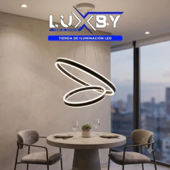 Lámpara Colgante Halos - Dinamismo y Contraste en Doble Anillo Acrilico y Aluminio, diametros de 40 y 60cm - tienda en línea
