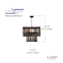 Lámpara Colgante Crisálida Ver.CR-02 - Elegancia Escalonada en Cristal - Luxby Iluminacion