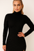 Vestido Manga Longa Midi Canelado Tubinho Gola Alta Fenda - comprar online
