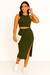 Conjunto Feminino Saia e Regata Ribana Premium Level - Level