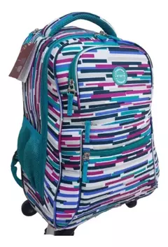 Mochila Juvenil Escolar Trolley Grande 4 Rodinhas 360º Alças