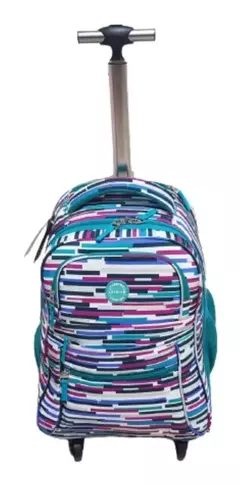 Mochila Juvenil Escolar Trolley Grande 4 Rodinhas 360º Alças