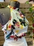 Macaquinho crepe blusa estampa flores - comprar online