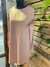Vestido rose crepe manga longa