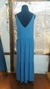 Vestido longo Linho azul - Brechó Maria's Bonita