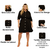 Vestido Chemise Feminino Plus Size com Botões Gola Colarinho Preto