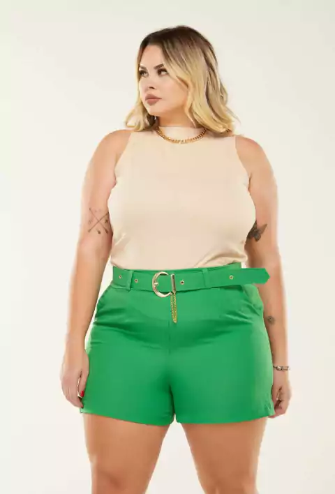 Shorts Social Feminino Alfaiataria Plus Size - Massambani Atacado