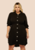 Imagem do Vestido Chemise Feminino Plus Size com Botões Gola Colarinho Preto