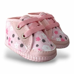 Zapatilla bebé NC - Lona Nude c/ Estampa Floreada - comprar online