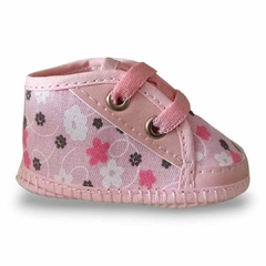 Zapatilla bebé NC - Lona Nude c/ Estampa Floreada