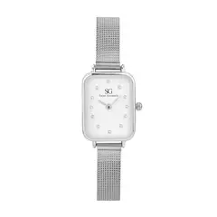Relógio Feminino Quadrado Square Harlem Diamond Silver