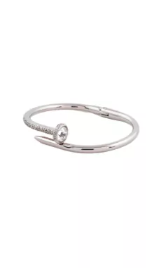 BRACELETE PREGO DETALHADO PRATA - comprar online