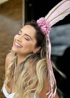 ARQUINHO DE CABELO FLOR ROSA BEBÊ - comprar online