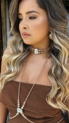 CHOKER OLOGRÁFICA ( TRANSPARÊNCIA NA COR MARROM ) - comprar online