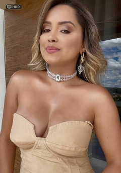 CHOKER TRANSPARENTE COM PEDRA - comprar online