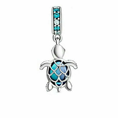 Charm de tortuga de plata cristal - comprar en línea
