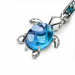 Charm de tortuga de plata cristal