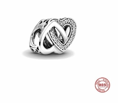 Charms Corazones Enlazados Con Diamantes
