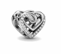 Charm Corazones Con Diamantes