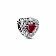 Charm Corazón Rojo Con Diamantes