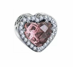 Charm Corazón Diamante Rosa