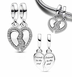 Charm Colgante Divisible Corazón Amistad