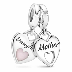 Charm colgante de doble corazón dividido Madre e Hija - comprar en línea