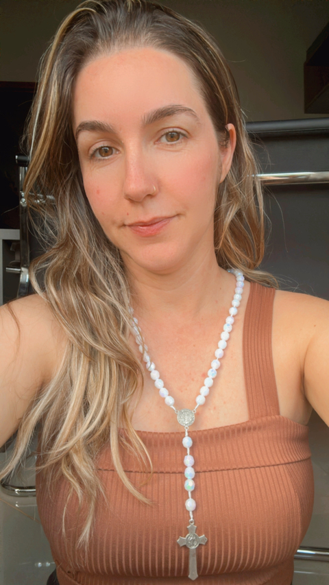 Terço Branco São Bento