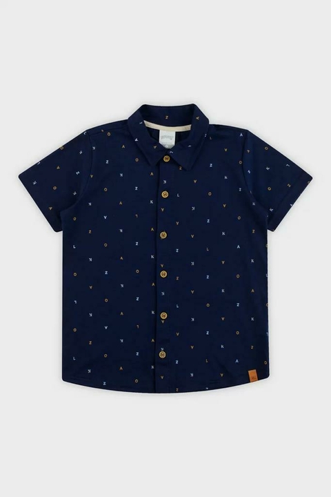 Camisa Infantil Menino Alfabeto Marinho