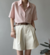 Short Luxo em Linho Cintura alta com cinto - comprar online