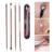 Kit 4 de Ferramentas de Beleza Extrator de Acne Removedor de Cravo Espinha Aço Inoxidável Agulhas.