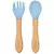 Kit Talheres Silicone e Bambu – Rosa e Azul - comprar online