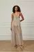 Vestido Longo Plissado Lurex