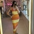 VESTIDO TRICOT LONGO LISTRADO