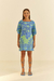 Vestido curto floral beleza manga verde