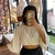 Blusa Cropped Manga Ampla
