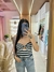 BLUSA TRICOT LISTRADA DECOTE TORCIDO