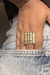 Anel Quadrado com Textura Quadriculada Banhado a Ouro 18k – Design Moderno e Sofisticado | Maresea Semijóias
