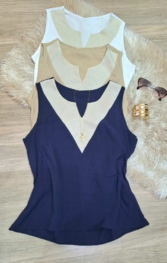 Blusa social viscose e linho