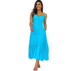 vestido ines azul turquesa