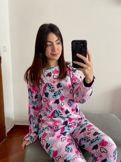 PIJAMA POLAR LOVE ROSA - comprar online