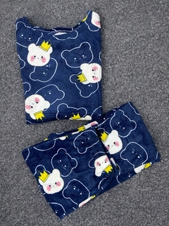 PIJAMA POLAR OSO REY AZUL