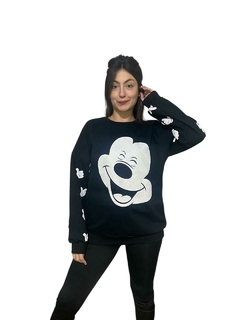 BUZO OVER (mangas estampadas) MICKEY GLITTER - comprar online